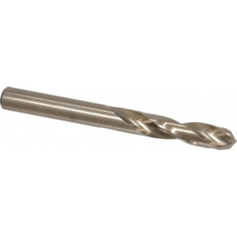 Chicago-Latrobe 0.277 135 Spiral Flute Cobalt Screw Machine Drill Bit Oxide/Gold Finish, Right Hand Cut, 1-1/2 Flute Length, 2-11/16 OAL, Split Point, Straight Shank 50839 – 81373102