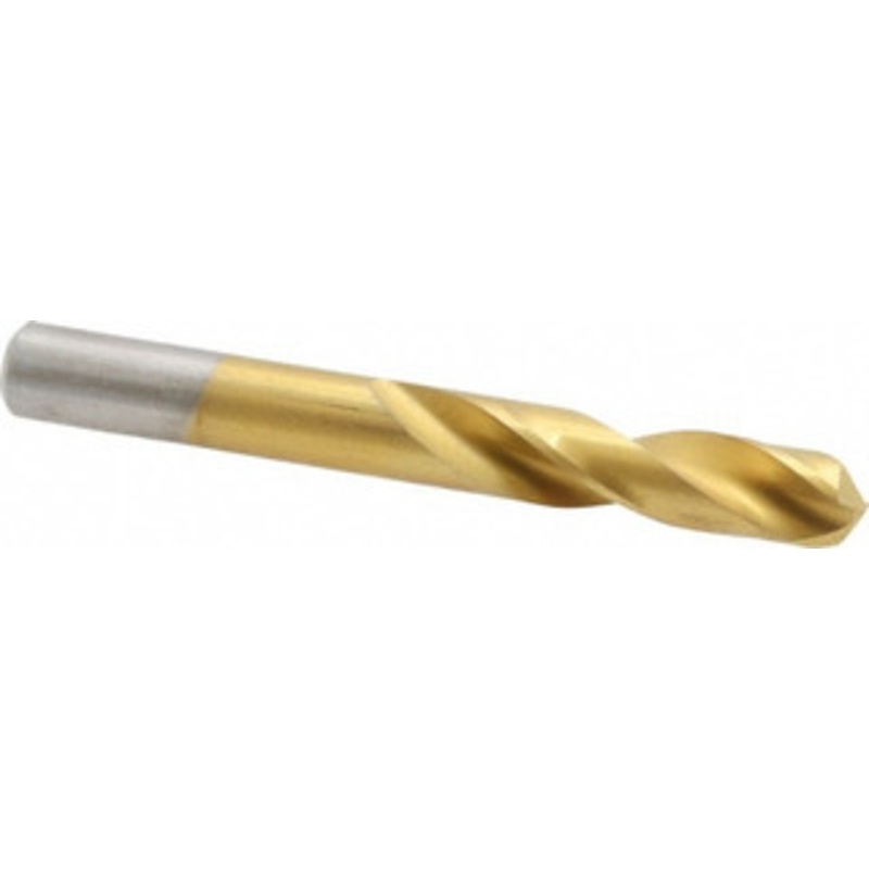Chicago-Latrobe 11/32 135 Spiral Flute High Speed Steel Screw Machine Drill Bit TiN Finish, Right Hand Cut, 1-11/16 Flute Length, 3 OAL, Split Point, Straight Shank 48222 – 06131486