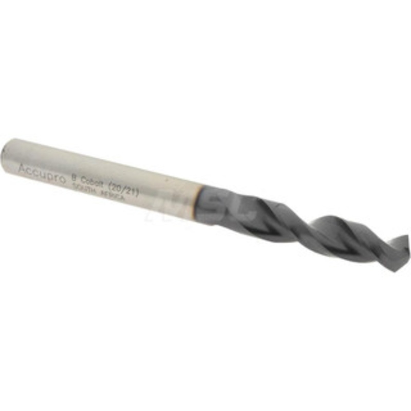 Accupro 0.238 130 Parabolic Flute Cobalt Screw Machine Drill Bit TiAlN Finish, Right Hand Cut, 1.22 Flute Length, 2.756 OAL, Split Point, Straight Shank 1630605A-AC – 01349240