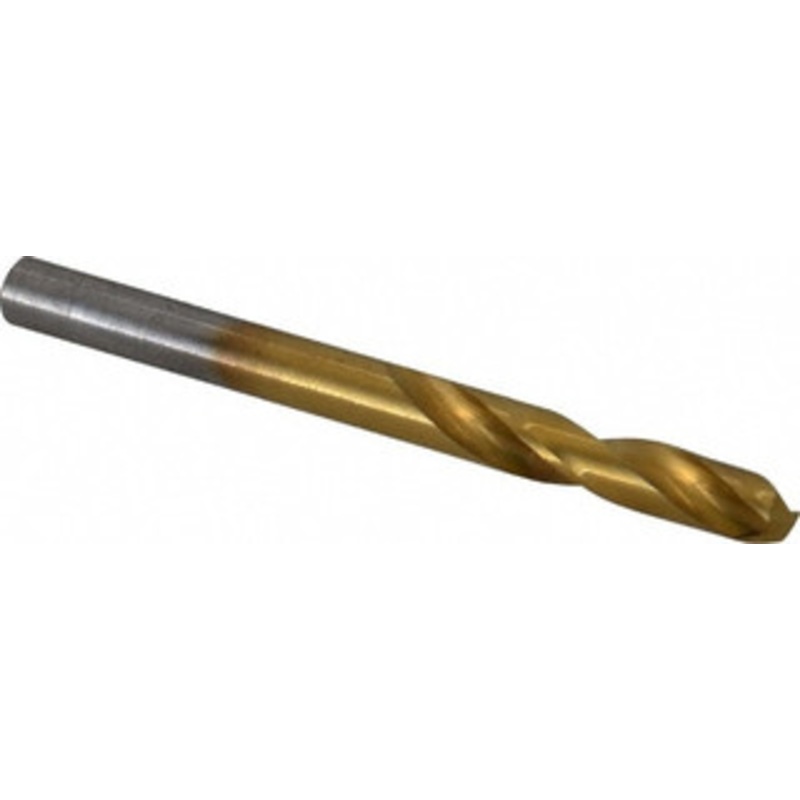 Chicago-Latrobe 3/16 135 Spiral Flute High Speed Steel Screw Machine Drill Bit TiN Finish, Right Hand Cut, 1-1/8 Flute Length, 2-3/16 OAL, Split Point, Straight Shank 48212 – 06131387