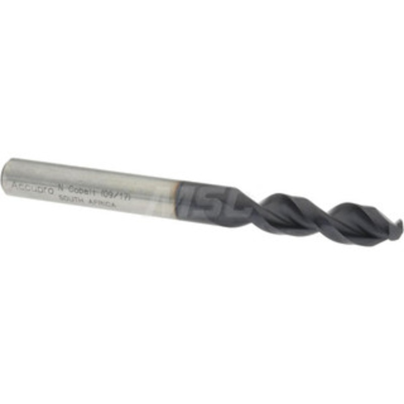Accupro 0.302 130 Parabolic Flute Cobalt Screw Machine Drill Bit TiAlN Finish, Right Hand Cut, 1.457 Flute Length, 3.11 OAL, Split Point, Straight Shank 1630767A-AC – 01349513