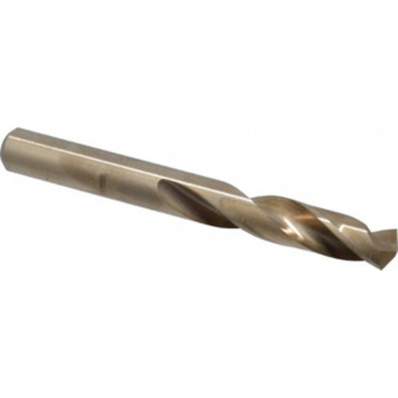 Chicago-Latrobe 0.339 135 Spiral Flute Cobalt Screw Machine Drill Bit Oxide/Gold Finish, Right Hand Cut, 1-11/16 Flute Length, 3 OAL, Split Point, Straight Shank 50847 – 81373185