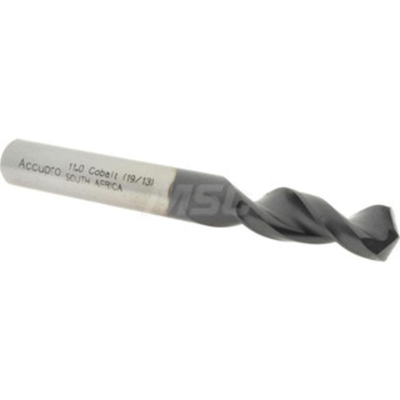 Accupro 0.4331 130 Parabolic Flute Cobalt Screw Machine Drill Bit TiAlN Finish, Right Hand Cut, 1.85 Flute Length, 3.74 OAL, Split Point, Straight Shank 1631100A-AC – 01349877