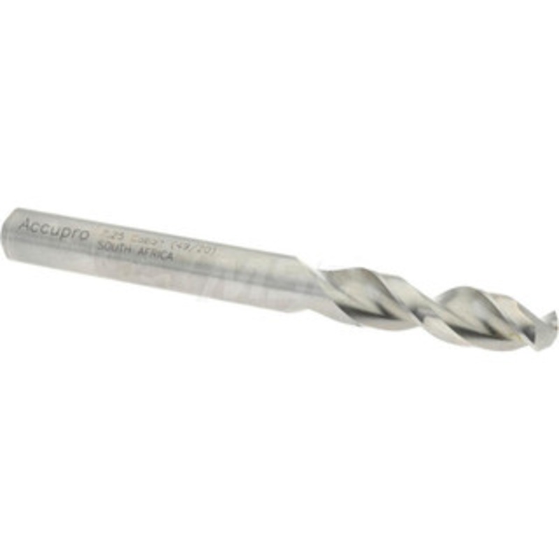 Accupro 7.25mm 130 Parabolic Flute Cobalt Screw Machine Drill Bit Bright Finish, Right Hand Cut, 34mm Flute Length, 74mm OAL, Split Point, Straight Shank 1630725-AC – 01332535