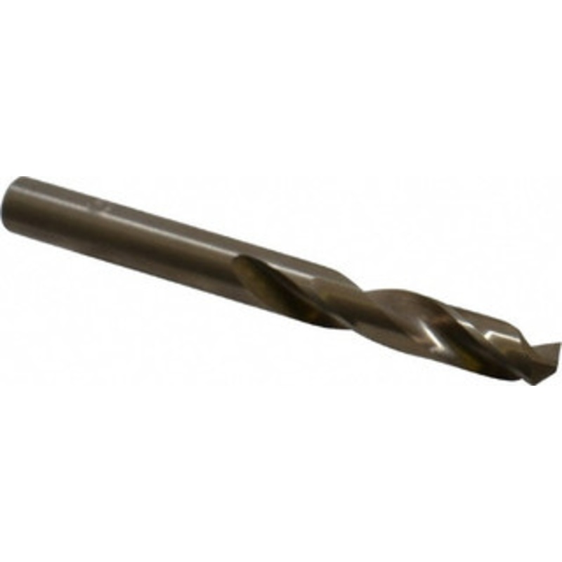 Chicago-Latrobe 0.261 135 Spiral Flute Cobalt Screw Machine Drill Bit Oxide/Gold Finish, Right Hand Cut, 1-7/16 Flute Length, 2-5/8 OAL, Split Point, Straight Shank 50836 – 81373078