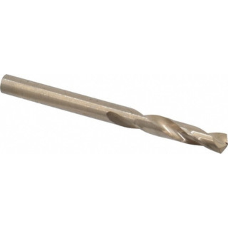 Chicago-Latrobe 3/16 135 Spiral Flute Cobalt Screw Machine Drill Bit Oxide/Gold Finish, Right Hand Cut, 1-1/8 Flute Length, 2-3/16 OAL, Split Point, Straight Shank 50809 – 81371122