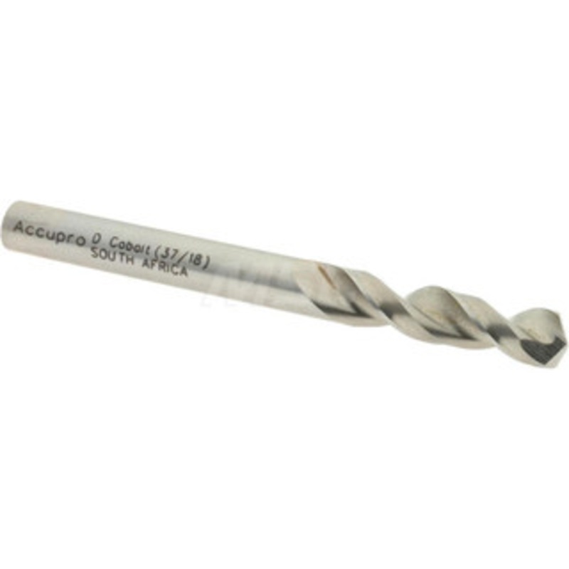Accupro 0.246 130 Parabolic Flute Cobalt Screw Machine Drill Bit Bright Finish, Right Hand Cut, 1.22 Flute Length, 2.756 OAL, Split Point, Straight Shank 1630625-AC – 01332360