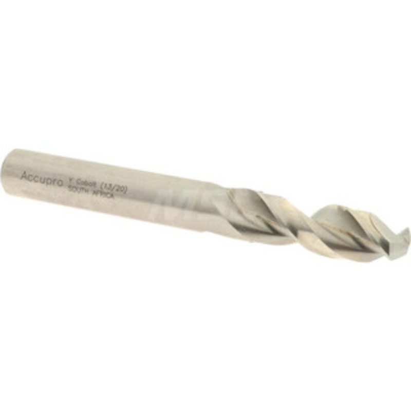 Accupro 0.404 130 Parabolic Flute Cobalt Screw Machine Drill Bit Bright Finish, Right Hand Cut, 1.693 Flute Length, 3.504 OAL, Split Point, Straight Shank 1631026-AC – 01332907