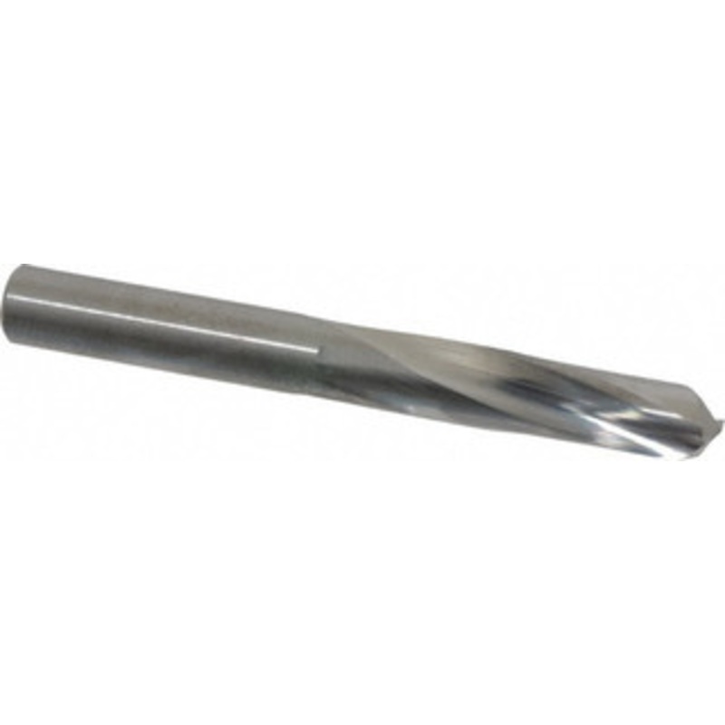 Atrax 8mm 135 Spiral Flute Solid Carbide Screw Machine Drill Bit Bright Finish, Right Hand Cut, 1-5/8 Flute Length, 2-13/16 OAL, Split Point, Straight Shank 460-403150 – 85253425