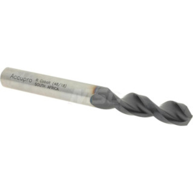 Accupro 0.339 130 Parabolic Flute Cobalt Screw Machine Drill Bit TiAlN Finish, Right Hand Cut, 1.575 Flute Length, 3.307 OAL, Split Point, Straight Shank 1630861A-AC – 01349638