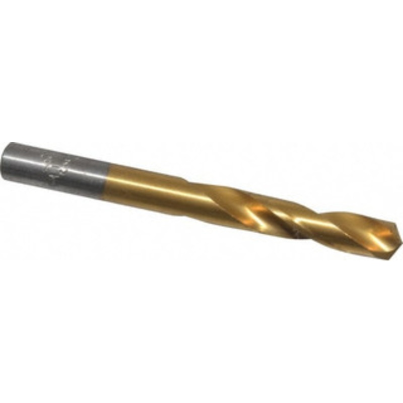 Chicago-Latrobe 0.272 135 Spiral Flute High Speed Steel Screw Machine Drill Bit TiN Finish, Right Hand Cut, 1-1/2 Flute Length, 2-11/16 OAL, Split Point, Straight Shank 48240 – 06131668