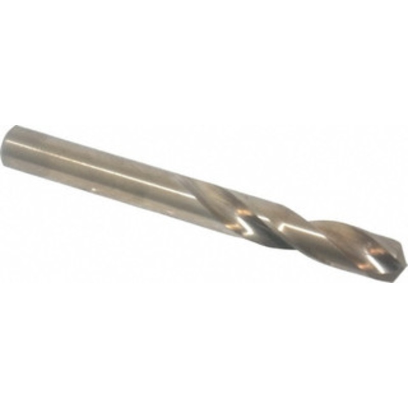 Chicago-Latrobe 0.302 135 Spiral Flute Cobalt Screw Machine Drill Bit Oxide/Gold Finish, Right Hand Cut, 1-5/8 Flute Length, 2-13/16 OAL, Split Point, Straight Shank 50843 – 81373144