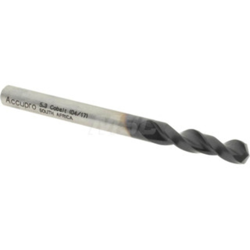 Accupro 0.2087 130 Parabolic Flute Cobalt Screw Machine Drill Bit TiAlN Finish, Right Hand Cut, 1.024 Flute Length, 2.441 OAL, Split Point, Straight Shank 1630530A-AC – 01349091