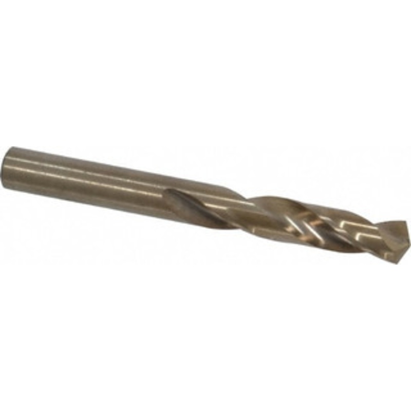Chicago-Latrobe 0.316 135 Spiral Flute Cobalt Screw Machine Drill Bit Oxide/Gold Finish, Right Hand Cut, 1-11/16 Flute Length, 2-15/16 OAL, Split Point, Straight Shank 50844 – 81373151