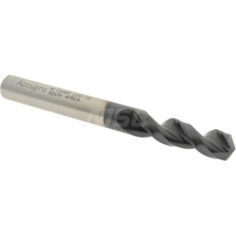 Accupro 0.295 130 Parabolic Flute Cobalt Screw Machine Drill Bit TiAlN Finish, Right Hand Cut, 1.339 Flute Length, 2.913 OAL, Split Point, Straight Shank 1630749A-AC – 01349497