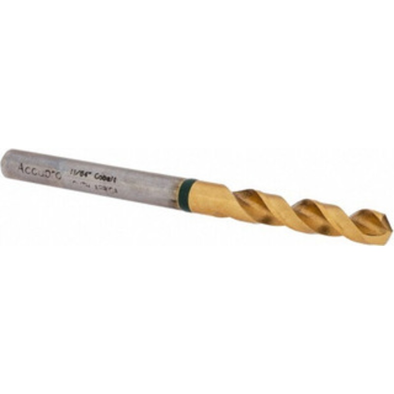 Accupro 11/64 130 Spiral Flute Cobalt Screw Machine Drill Bit TiN Finish, Right Hand Cut, 24mm Flute Length, 58mm OAL, Split Point, Straight Shank 1GB0437-AC – 56514219