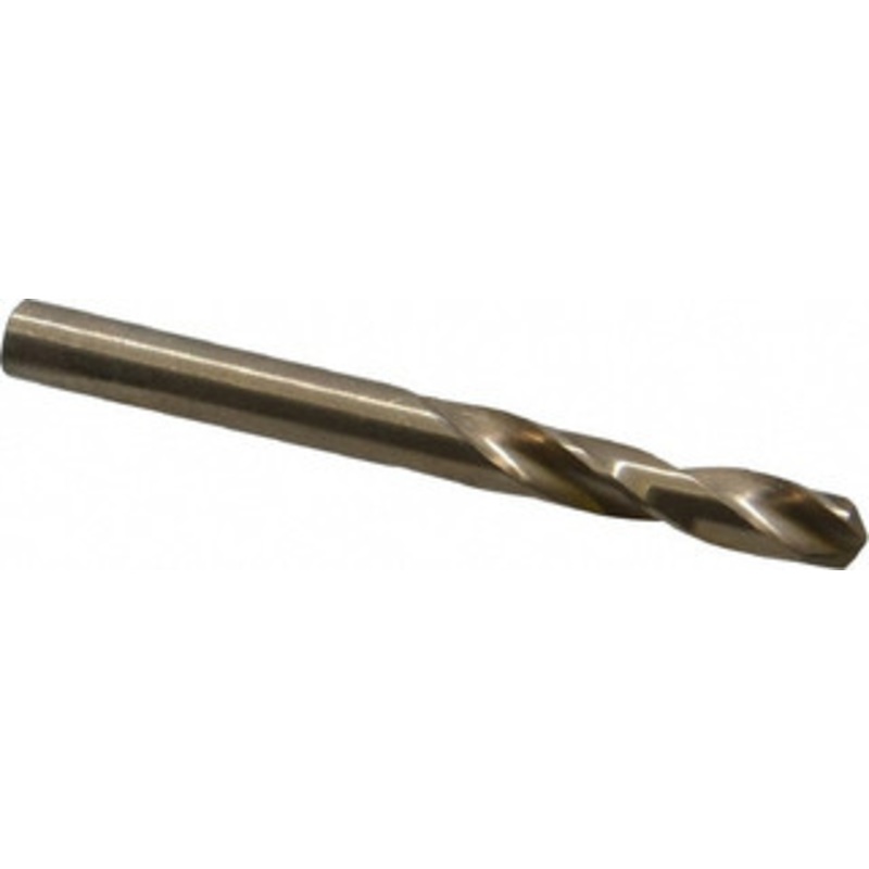 Chicago-Latrobe 0.238 135 Spiral Flute Cobalt Screw Machine Drill Bit Oxide/Gold Finish, Right Hand Cut, 1-3/8 Flute Length, 2-1/2 OAL, Split Point, Straight Shank 50831 – 81373029