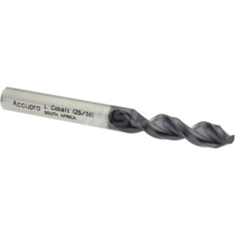 Accupro 0.29 130 Parabolic Flute Cobalt Screw Machine Drill Bit TiAlN Finish, Right Hand Cut, 1.339 Flute Length, 2.913 OAL, Split Point, Straight Shank 1630737A-AC – 01349471