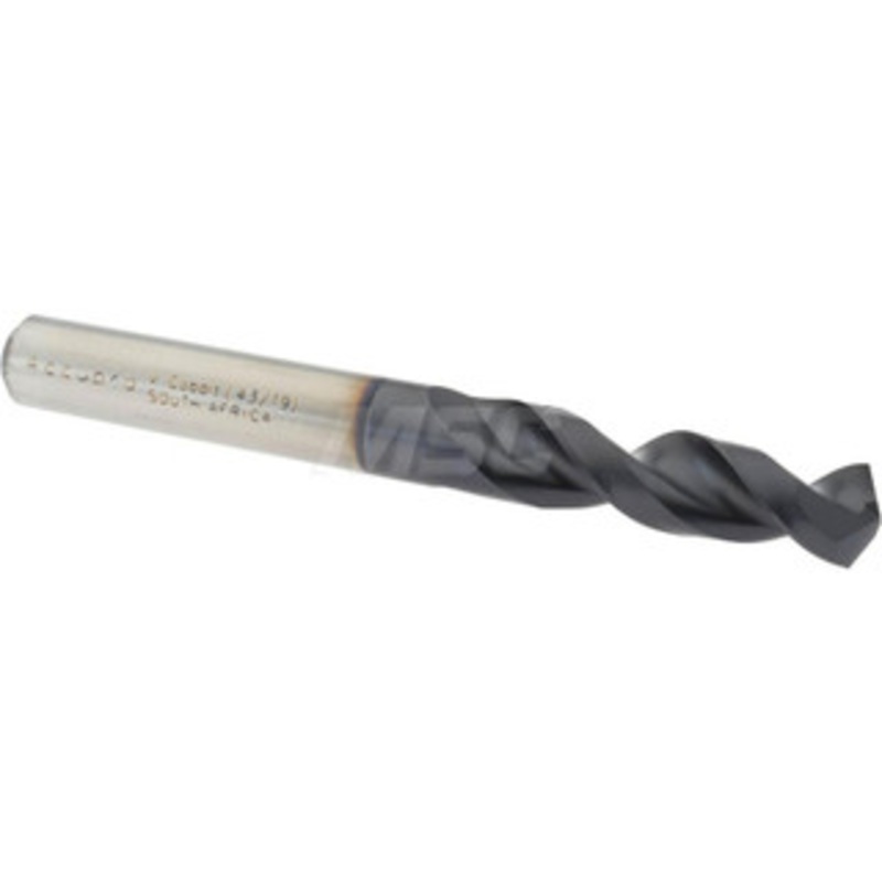 Accupro 0.377 130 Parabolic Flute Cobalt Screw Machine Drill Bit TiAlN Finish, Right Hand Cut, 1.693 Flute Length, 3.504 OAL, Split Point, Straight Shank 1630958A-AC – 01349760