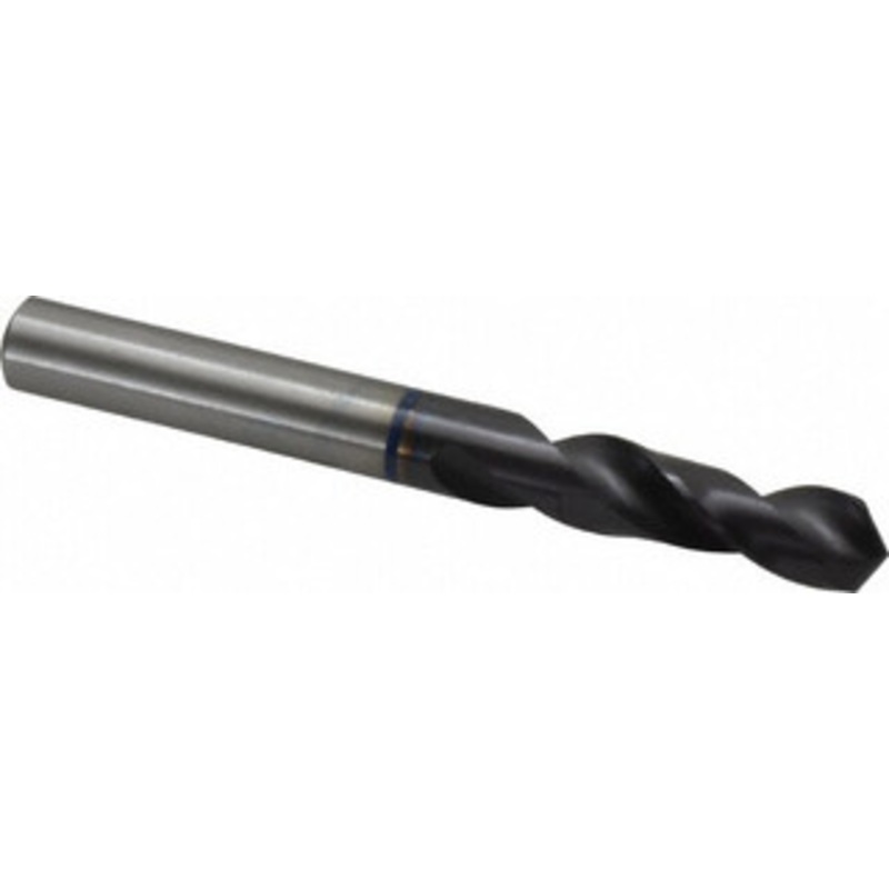 Accupro 21/64 120 Spiral Flute Cobalt Screw Machine Drill Bit TiAlN Finish, Right Hand Cut, 37mm Flute Length, 79mm OAL, Faceted Point, Straight Shank 1BS0833-AC – 05494083