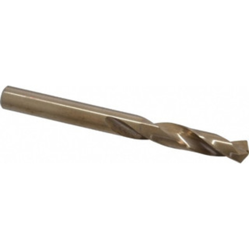 Chicago-Latrobe 0.257 135 Spiral Flute Cobalt Screw Machine Drill Bit Oxide/Gold Finish, Right Hand Cut, 1-7/16 Flute Length, 2-5/8 OAL, Split Point, Straight Shank 50835 – 81373060