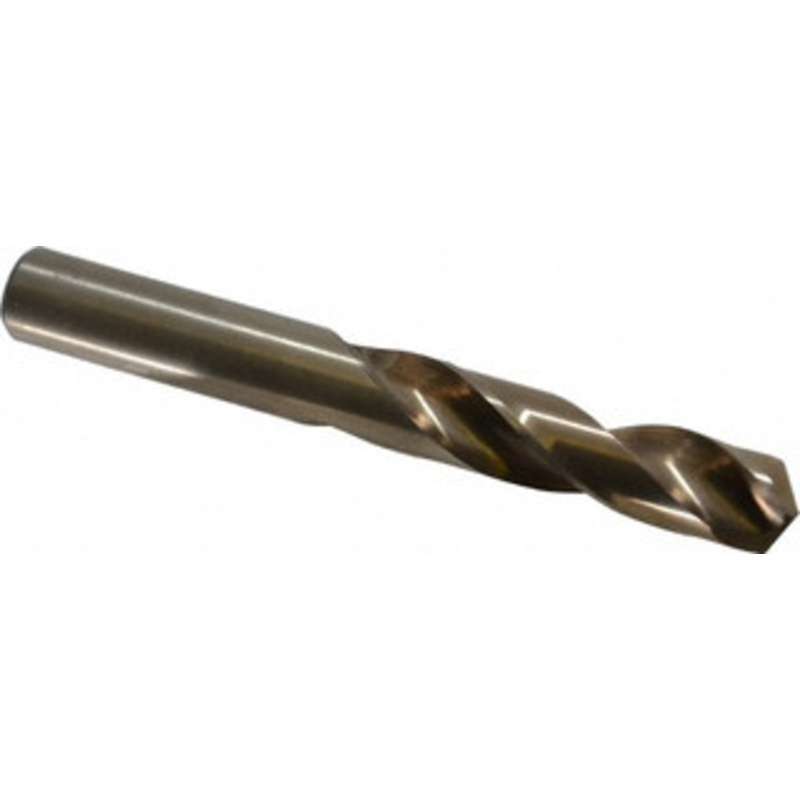 Chicago-Latrobe 0.413 135 Spiral Flute Cobalt Screw Machine Drill Bit Oxide/Gold Finish, Right Hand Cut, 2 Flute Length, 3-3/8 OAL, Split Point, Straight Shank 50855 – 81373268