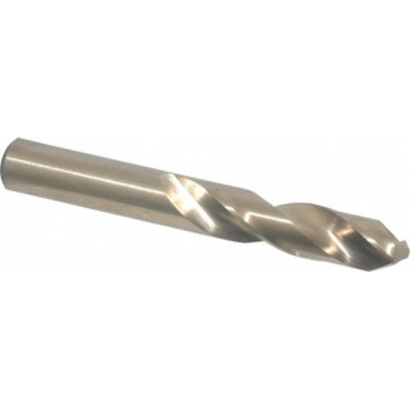 Chicago-Latrobe 31/64 135 Spiral Flute Cobalt Screw Machine Drill Bit Oxide/Gold Finish, Right Hand Cut, 2-3/16 Flute Length, 3-11/16 OAL, Split Point, Straight Shank 50828 – 81371312