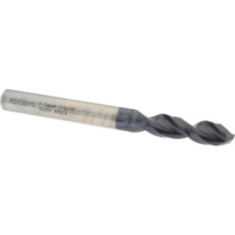 Accupro 0.257 130 Parabolic Flute Cobalt Screw Machine Drill Bit TiAlN Finish, Right Hand Cut, 1.22 Flute Length, 2.756 OAL, Split Point, Straight Shank 1630653A-AC – 01349331