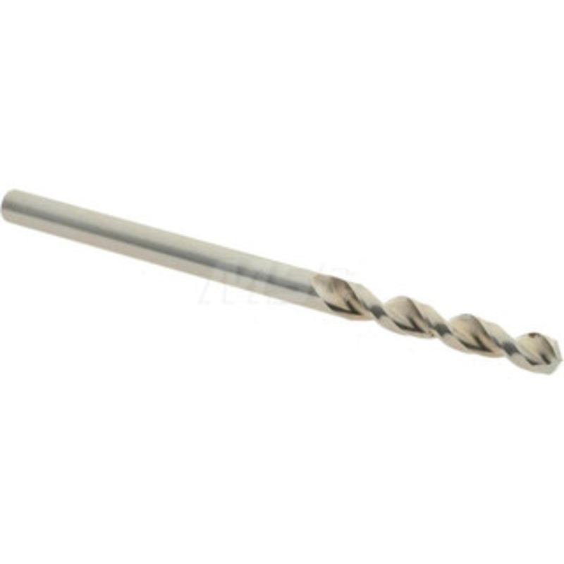 Accupro 0.1063 130 Parabolic Flute Cobalt Screw Machine Drill Bit Bright Finish, Right Hand Cut, 0.63 Flute Length, 1.811 OAL, Split Point, Straight Shank 1630270-AC – 01331495