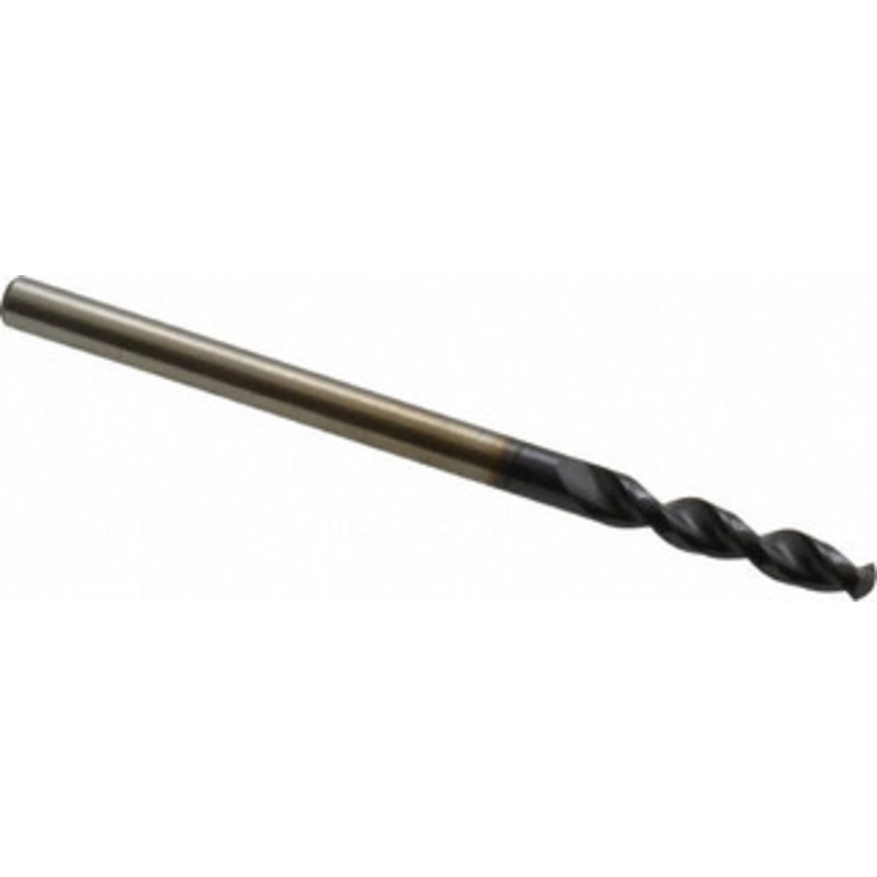 Accupro 0.1083 130 Parabolic Flute Cobalt Screw Machine Drill Bit TiAlN Finish, Right Hand Cut, 0.63 Flute Length, 1.811 OAL, Split Point, Straight Shank 1630275A-AC – 01348432