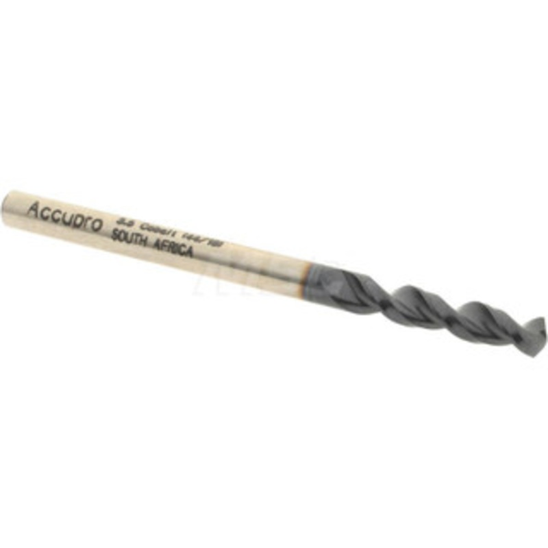 Accupro 0.1378 130 Parabolic Flute Cobalt Screw Machine Drill Bit TiAlN Finish, Right Hand Cut, 0.787 Flute Length, 2.047 OAL, Split Point, Straight Shank 1630350A-AC – 01348663