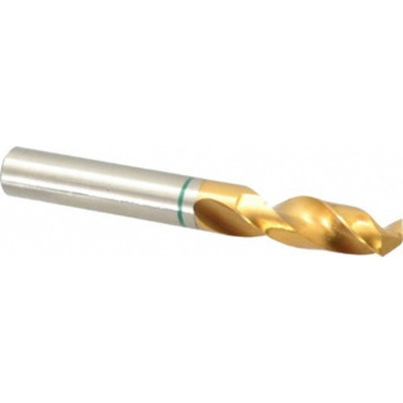 Accupro 31/64 130 Spiral Flute Cobalt Screw Machine Drill Bit TiN Finish, Right Hand Cut, 51mm Flute Length, 102mm OAL, Split Point, Straight Shank 1GB1229-AC – 56515018