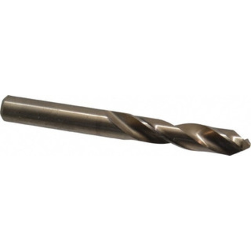 Chicago-Latrobe 0.323 135 Spiral Flute Cobalt Screw Machine Drill Bit Oxide/Gold Finish, Right Hand Cut, 1-11/16 Flute Length, 2-15/16 OAL, Split Point, Straight Shank 50845 – 81373169