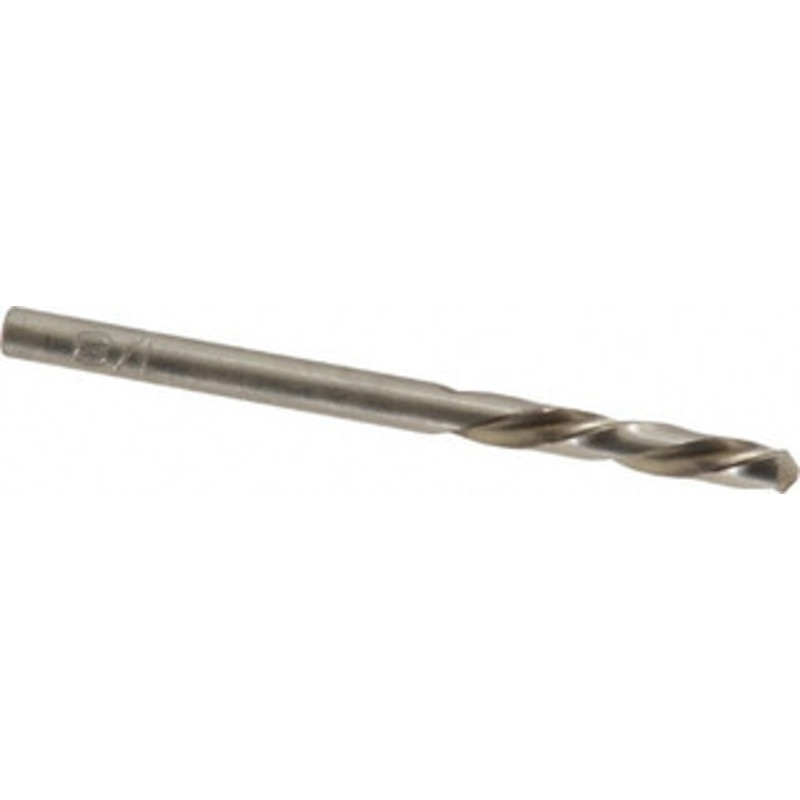 Chicago-Latrobe 1/8 118 Spiral Flute High Speed Steel Screw Machine Drill Bit Bright Finish, Left Hand Cut, 7/8 Flute Length, 1-7/8 OAL, Standard Point, Straight Shank 48908 – 81350084