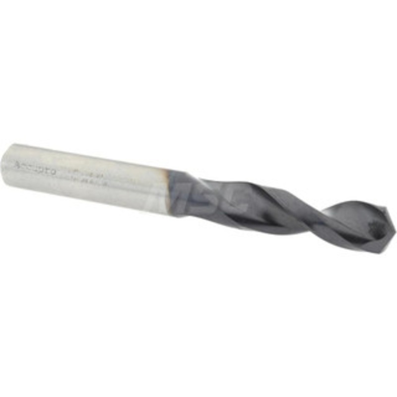 Accupro 27/64 130 Parabolic Flute Cobalt Screw Machine Drill Bit TiAlN Finish, Right Hand Cut, 1.85 Flute Length, 3.74 OAL, Split Point, Straight Shank 1631072A-AC – 01349869