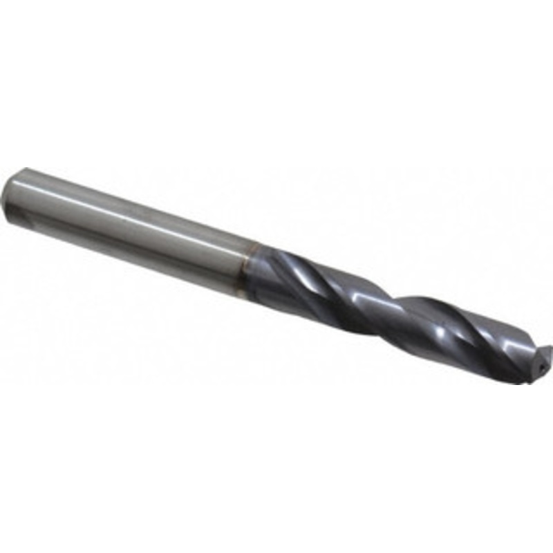 Allied Machine 5/16 140 Spiral Flute Solid Carbide Screw Machine Drill Bit Bright Finish, Right Hand Cut, 1.102 Flute Length, 3.13 OAL, Standard Point, Straight Shank, Through Coolant 335E03125A21M – 81407330